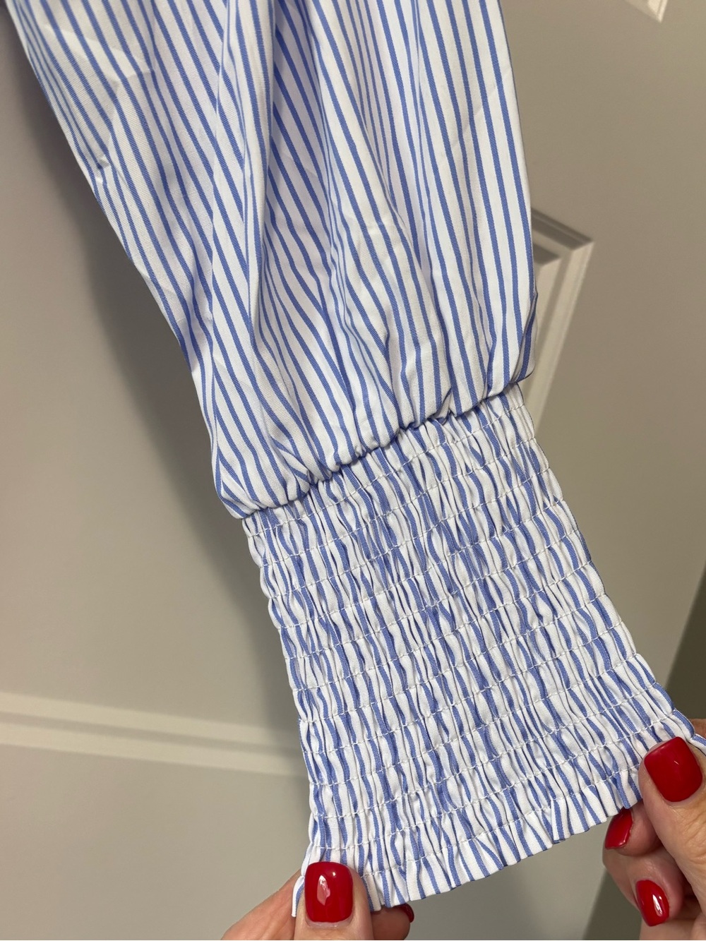 ASVIVID Blue & White Striped women’s Button-Up Shirt - Picture 4 of 6